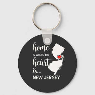 New jersey hem är där hjärtat finns nyckelring