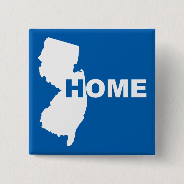 New Jersey Hemma Borta Från Stat Knapp Badge Pin (Framsida)