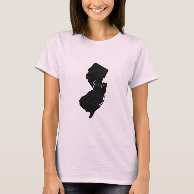 New Jersey hemman skript Tee Shirt (Framsida)