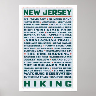 New jersey Hiking Trails Poster