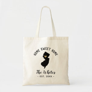 New jersey Home Sweet Home Family Monogram Tygkasse