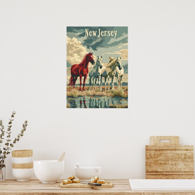 New jersey Horses Poster (Kök)