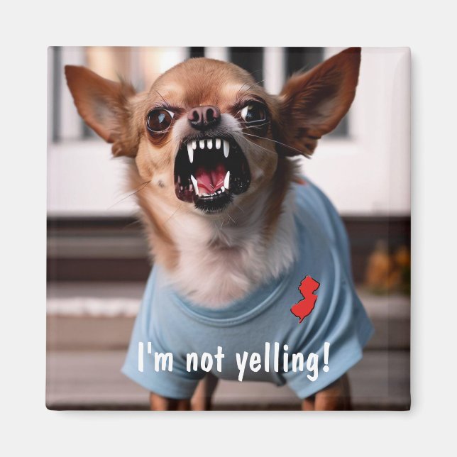 NEW JERSEY HUMOR CHIHUAHUA FRIDGE MAGNET (Framsidan)