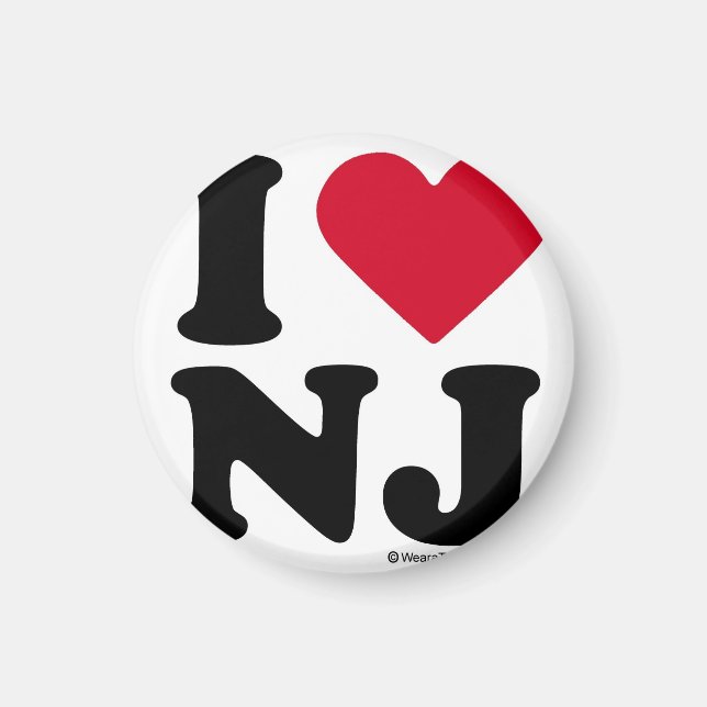 NEW JERSEY - "I KÄRLEK NJ" "I KÄRLEK NEW JERSEY" MAGNET (Framsidan)