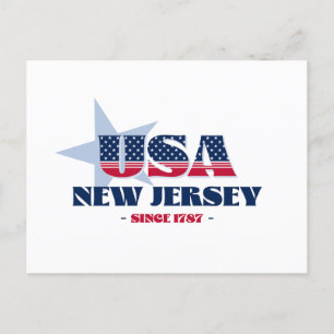 New jersey i rött, vitt och blått vykort
