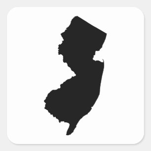 New Jersey i svart och vitt Fyrkantigt Klistermärke