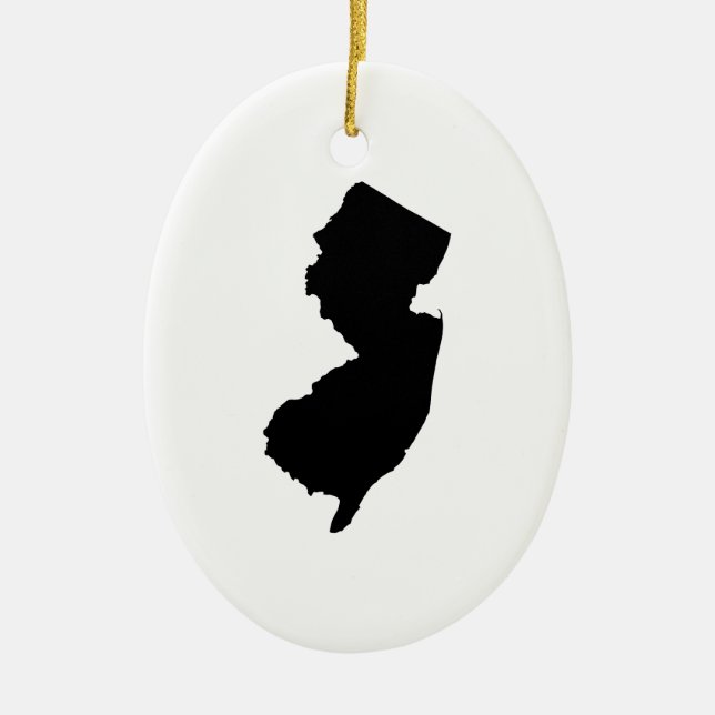 New Jersey i svart och vitt Julgransprydnad Keramik (Framsidan)