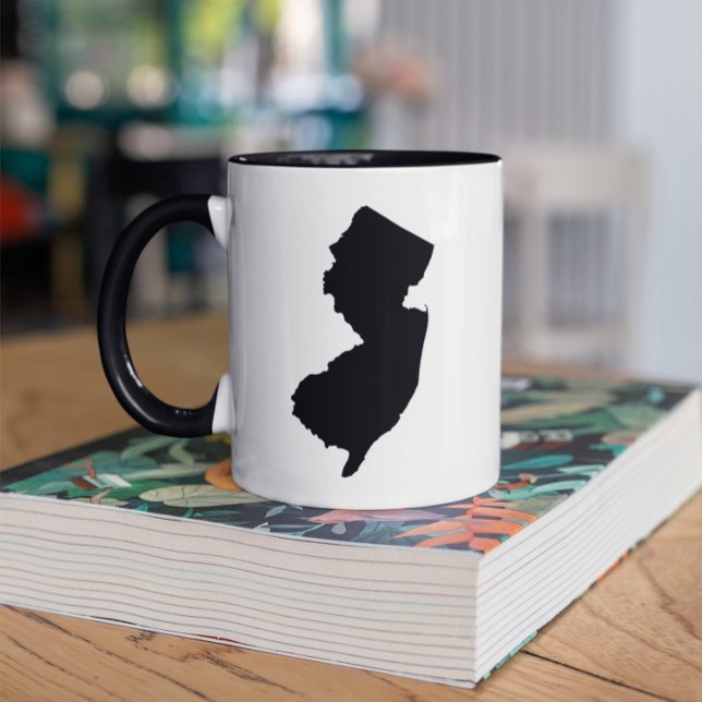 New Jersey i svart och vitt Mugg (Add text to create your own souvenir coffee cup.)