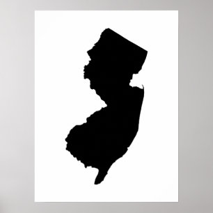 New Jersey i svart och vitt Poster