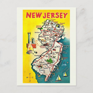 New Jersey Illustrerat Vintage vykort