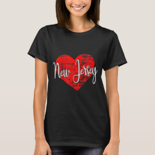 New jersey kärlek cool grunge hjärta kul new jerse t shirt