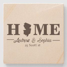 New jersey Karta Houseuppvärmning par Namn Grått-t Stenunderlägg