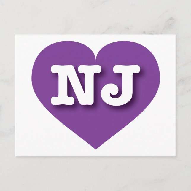New jersey Lila Heart - I kärlek NJ Vykort (Framsida)