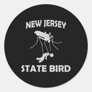 New Jersey Myggstatens Fågel Roligt Utomhus  Runt Klistermärke