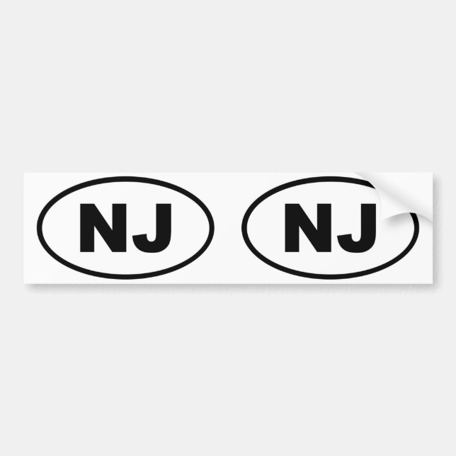 New jersey NJ oval Bildekal (Framsidan)