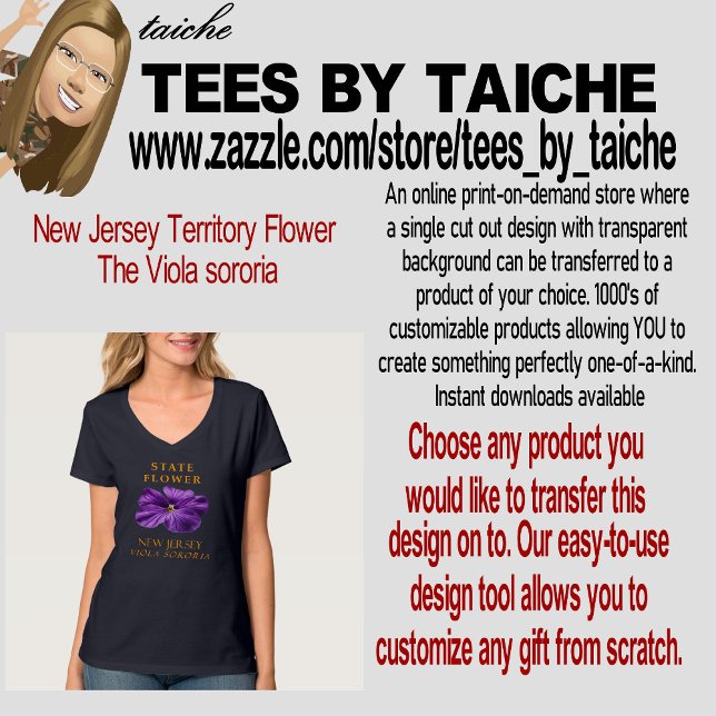 New jersey-området blomma Viola sororia T Shirt (Skapare uppladdad)