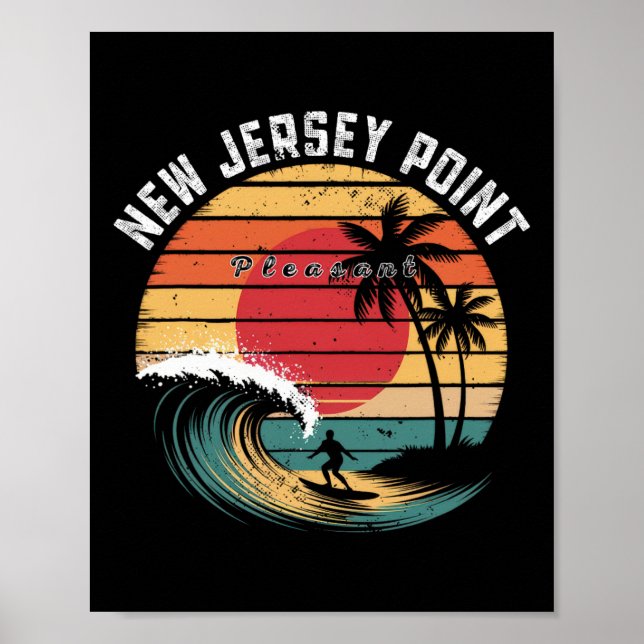 New Jersey Point Pleasant Beach Surfning  Poster (Framsidan)