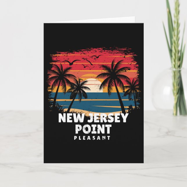 New Jersey Point Pleasant Surfboarder Palmträd Så Kort (Framsida)