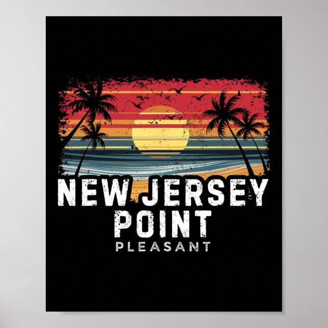 New Jersey Point Pleasant Surfbräda Strand  Poster (Framsidan)