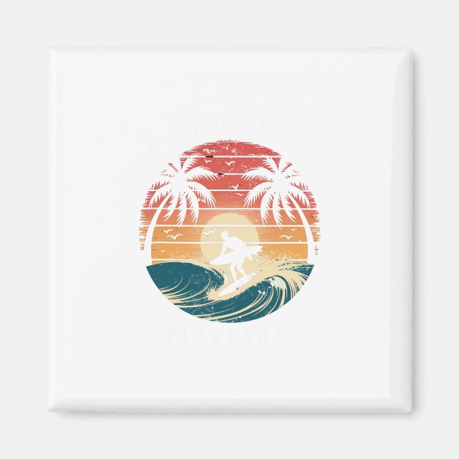 New Jersey Point Pleasant Surfbräda Vågor Strand  Magnet (Framsidan)