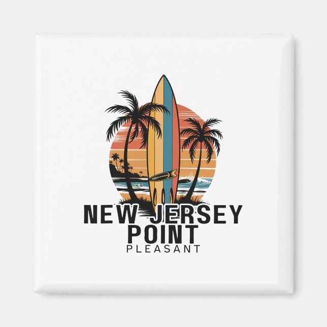 New Jersey Point Pleasant Surfing Surfer _1  Magnet (Framsidan)
