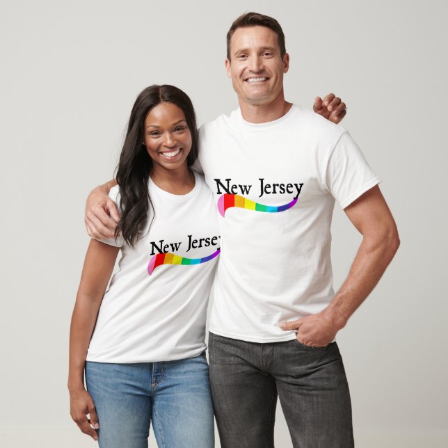 New Jersey Pride Rainbow Wave Pride Parad NJ HBTQ T Shirt (Unisex)