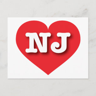 New jersey Red Heart - I kärlek NJ Vykort