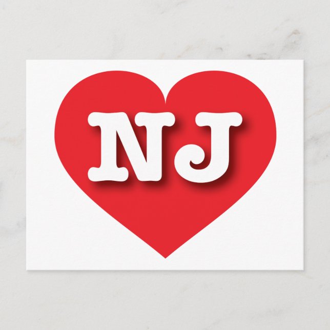 New jersey Red Heart - I kärlek NJ Vykort (Framsida)