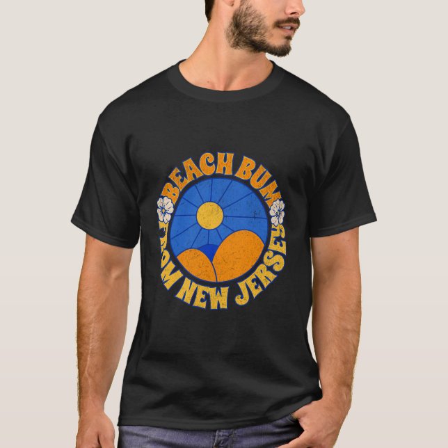 New jersey Retro Beach Bum Sol Surfa Sand Boardpro T Shirt (Framsida)