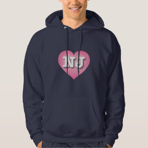 New jersey Rosa Fade Heart - I kärlek NJ Hoodie