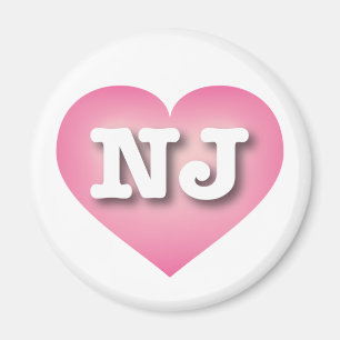 New jersey Rosa Fade Heart - I kärlek NJ Magnet