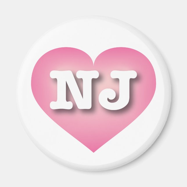 New jersey Rosa Fade Heart - I kärlek NJ Magnet (Framsidan)