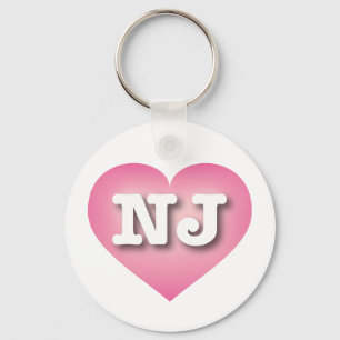 New jersey Rosa Fade Heart - I kärlek NJ Nyckelring