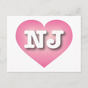 New jersey Rosa Fade Heart - I kärlek NJ Vykort