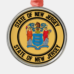New jersey Round Emblem Julgransprydnad Metall