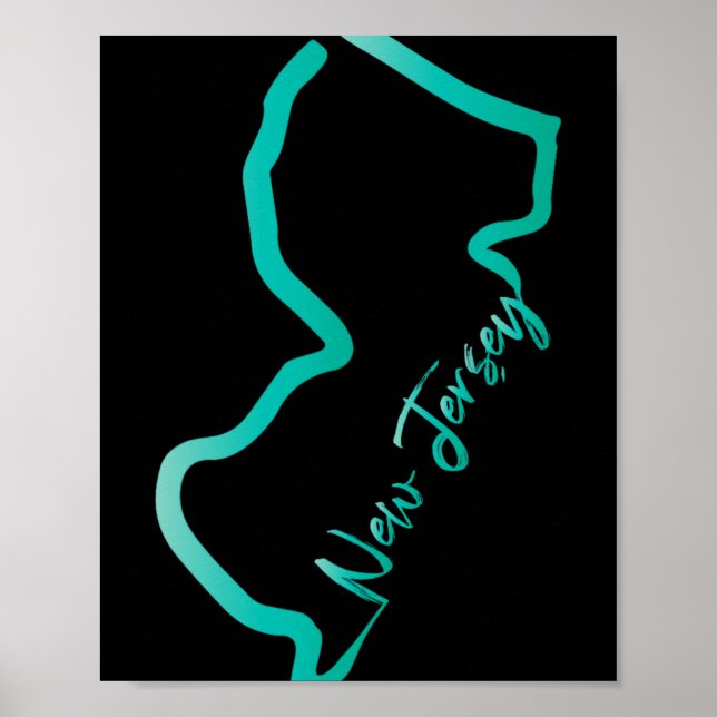 New Jersey Shirt Jersey Graphic Tees For Women. Me Poster (Framsidan)