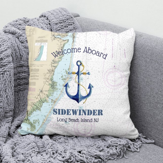 New jersey Shore Autentisible Nautical Boat Namn Kudde (Skapare uppladdad)