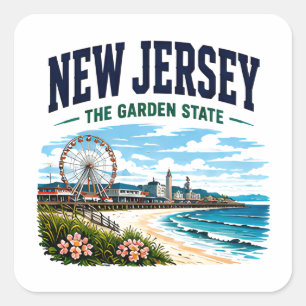 New Jersey Shore-äventyr Fyrkantigt Klistermärke