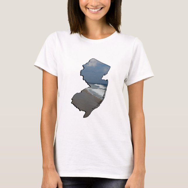 New jersey Shore State-kontur Tee Shirt (Framsida)