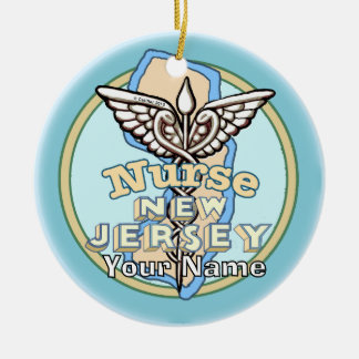 New Jersey Sjuksköterska Caduceus Julgransprydnad Keramik