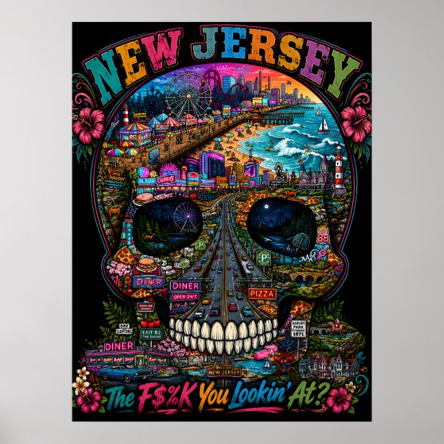 New Jersey Skalle Konsttryck | State of Mind Poster (Framsidan)