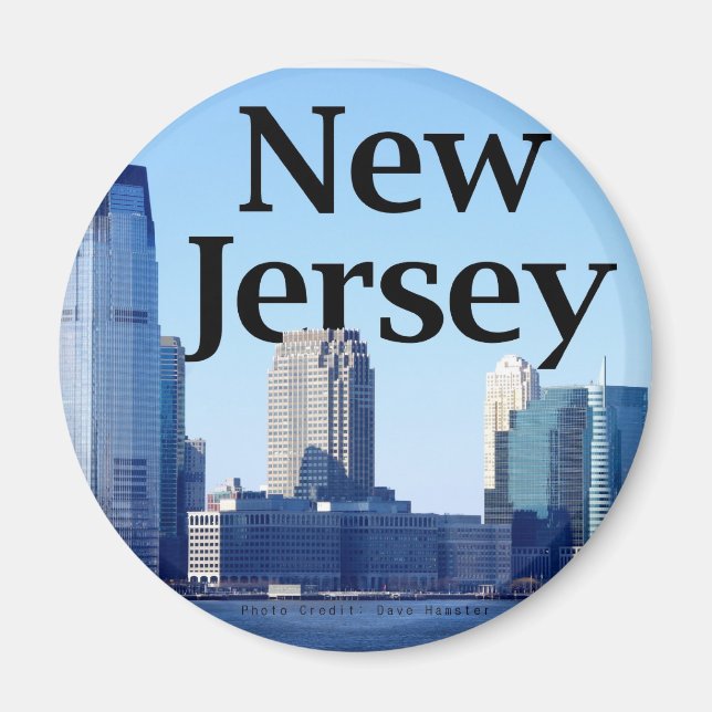 New jersey Skyline med New jersey i Himlar Magnet (Framsidan)