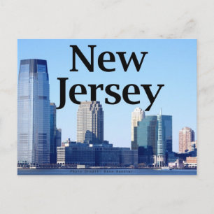 New jersey Skyline med New jersey i Himlar Vykort