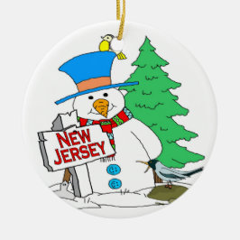 New jersey Snögubbe Julgransprydnad Keramik
