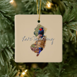 New jersey State Photo infoga och namn Julgransprydnad Keramik