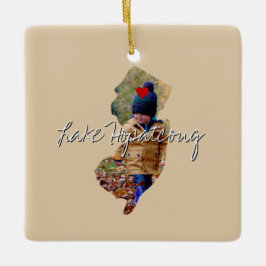 New jersey State Photo infoga och namn Julgransprydnad Keramik