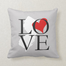 New jersey-staten Kärlek Pillow Kudde