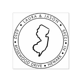 New jersey-staten Karta Returadress Wood Art Frimä Stämpel