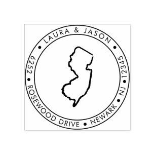 New jersey-staten Karta Returadress Wood Art Frimä Stämpel