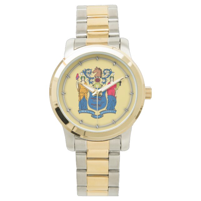 New Jersey Statens Flagga Design Armbandsur (Framsida)